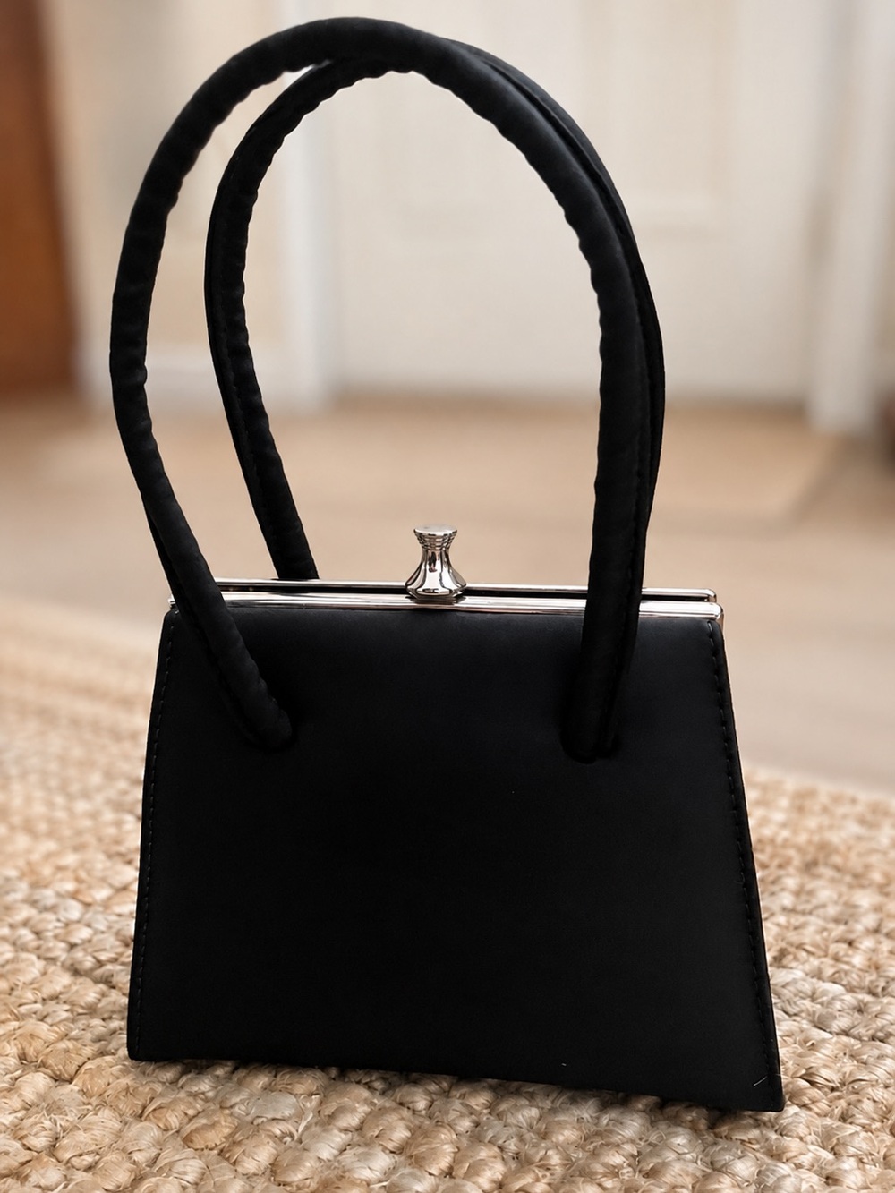 Vintage Cabrelli Black Mini Trapezoid Evening Bag Purse - Made in Canada